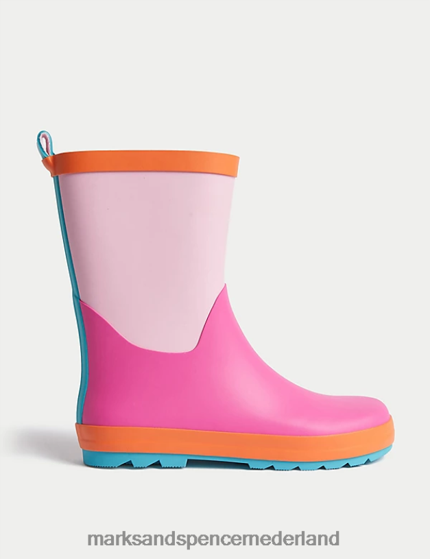Marks & Spencer kinderen Freshfeet laarzen met kleurblokken roze schoenen N8VZP9275