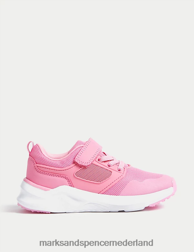 Marks & Spencer kinderen Freshfeet riptape-sportsneakers roze schoenen N8VZP9791