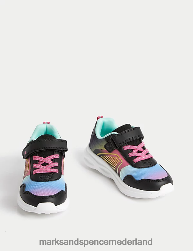 Marks & Spencer kinderen Freshfeet sport-riptape-sneakers zwarte mix schoenen N8VZP9349