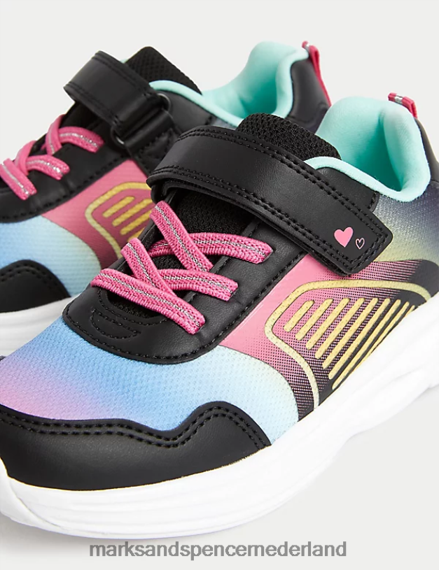 Marks & Spencer kinderen Freshfeet sport-riptape-sneakers zwarte mix schoenen N8VZP9349