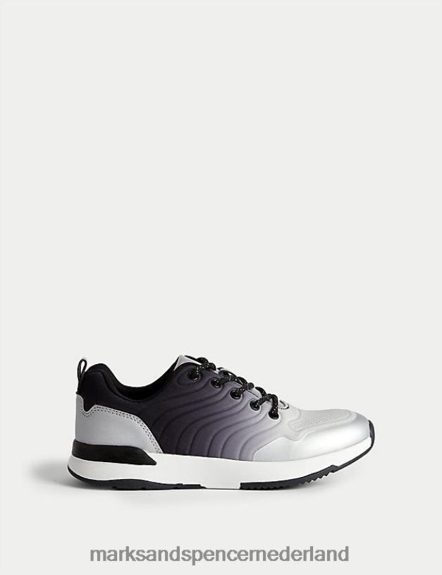 Marks & Spencer kinderen Freshfeet sportschoenen met kant zwarte mix schoenen N8VZP8098