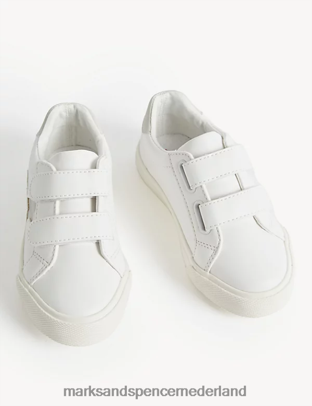 Marks & Spencer kinderen Freshfeet ster riptape-sneakers witte mix schoenen N8VZP8016