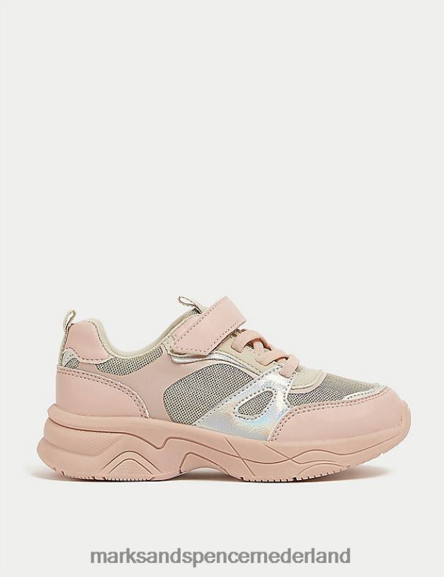Marks & Spencer kinderen Freshfoot-trainers roze mix schoenen N8VZP9840