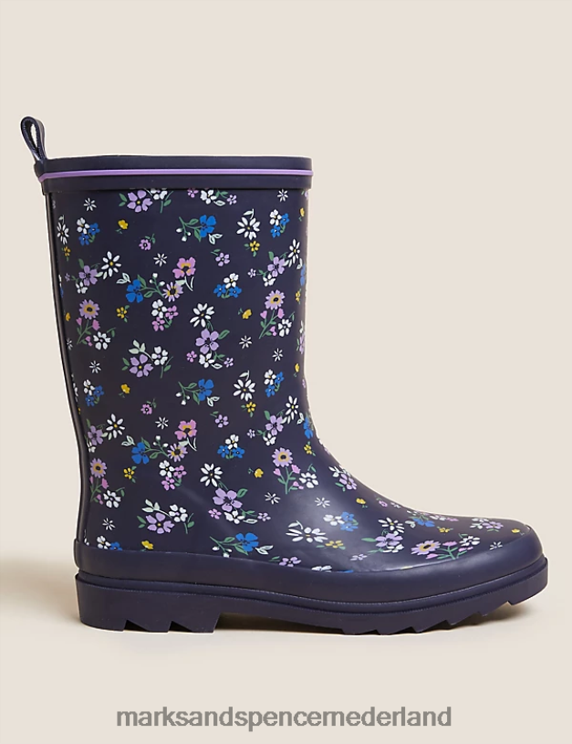 Marks & Spencer kinderen bloemenlaarzen marine mix schoenen N8VZP9854