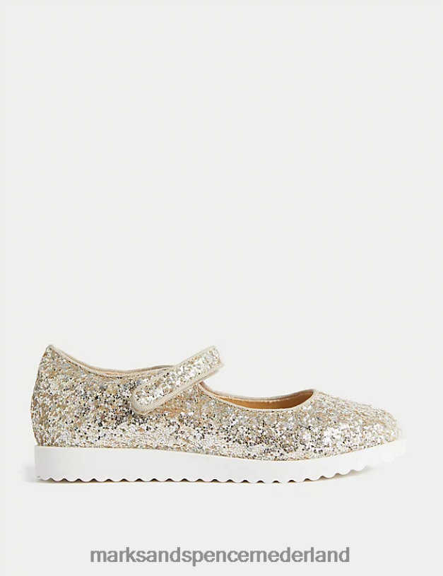 Marks & Spencer kinderen glitter mary jane schoenen goud schoenen N8VZP9716