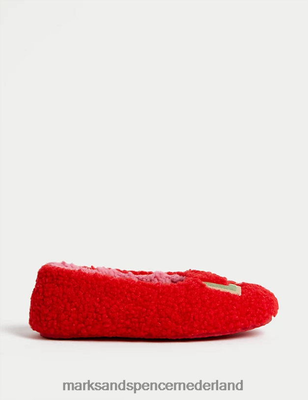 Marks & Spencer kinderen hou van pantoffels rood schoenen N8VZP9269