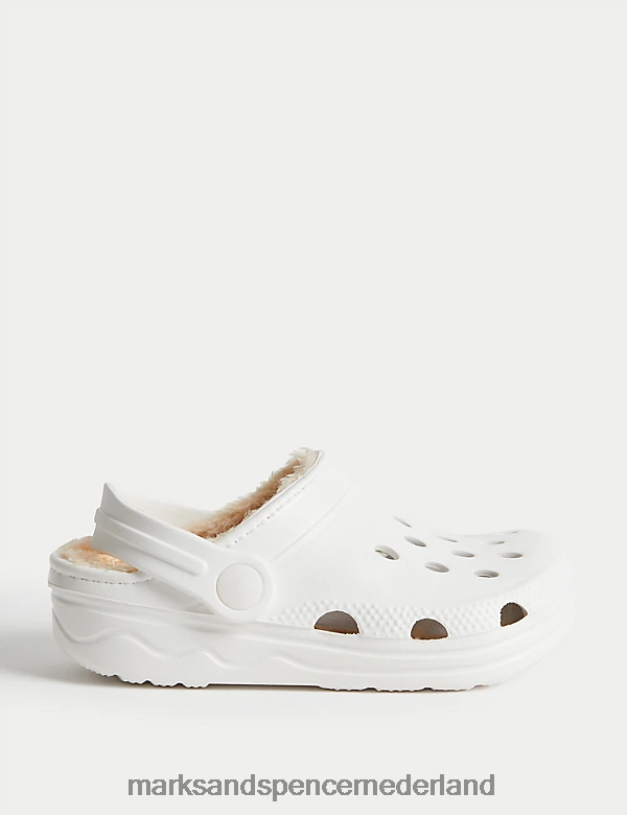 Marks & Spencer kinderen met bont gevoerde klompen room schoenen N8VZP9587