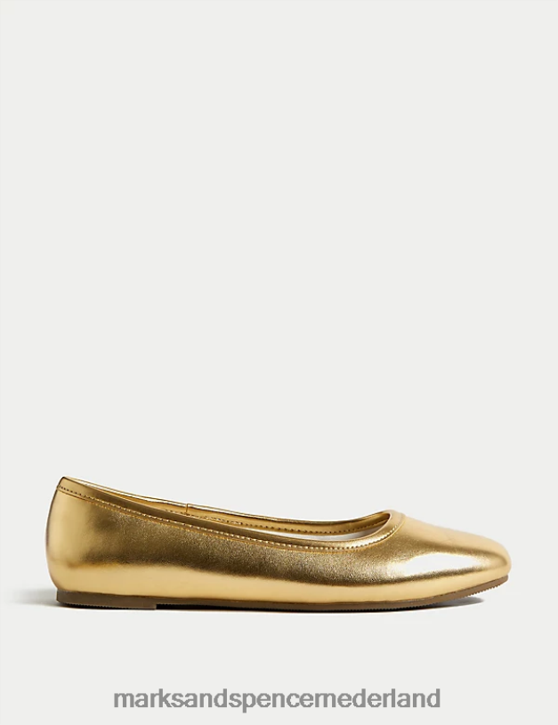 Marks & Spencer kinderen metalen ballerina's goud schoenen N8VZP9656