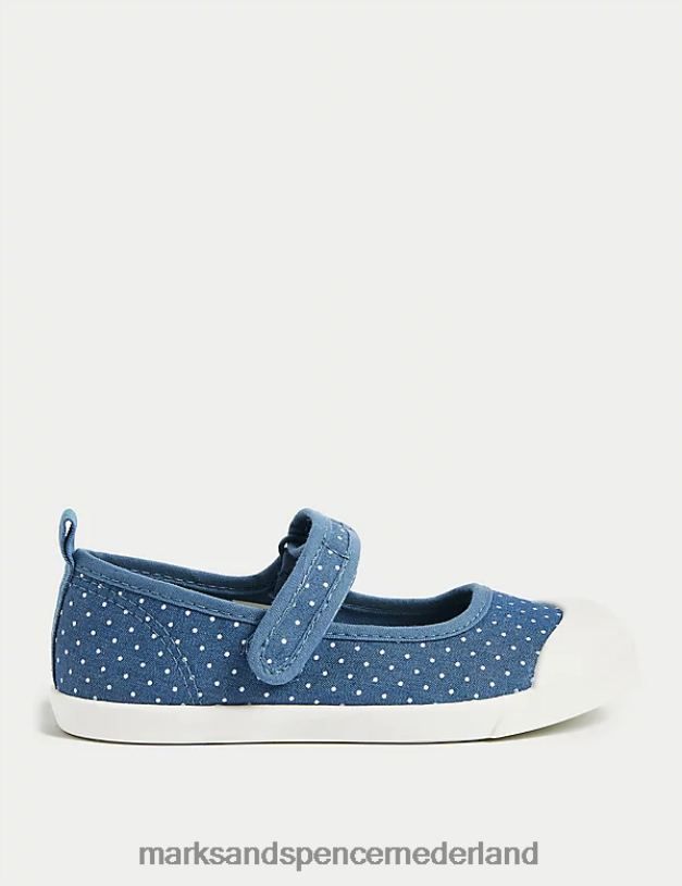 Marks & Spencer kinderen riptape spot mary jane schoenen denim schoenen N8VZP9803