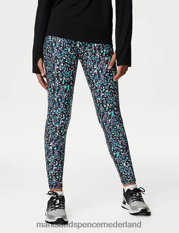 Marks & Spencer kinderen bedrukte sportlegging zwarte mix schooluniform N8VZP9310