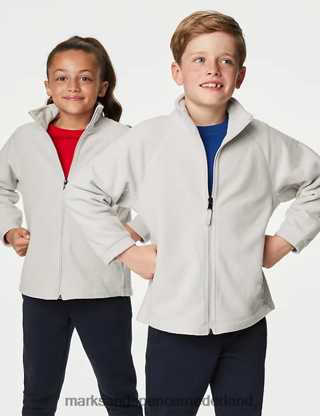 Marks & Spencer kinderen fleece met ritssluiting grijze mergel schooluniform N8VZP8952