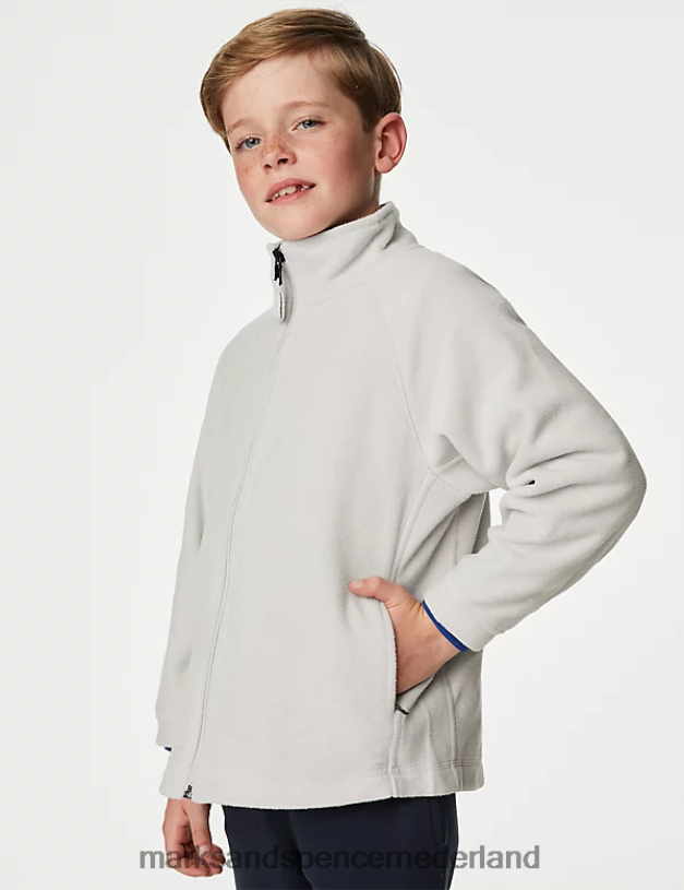 Marks & Spencer kinderen fleece met ritssluiting grijze mergel schooluniform N8VZP8952
