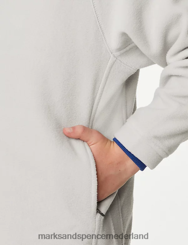 Marks & Spencer kinderen fleece met ritssluiting grijze mergel schooluniform N8VZP8952