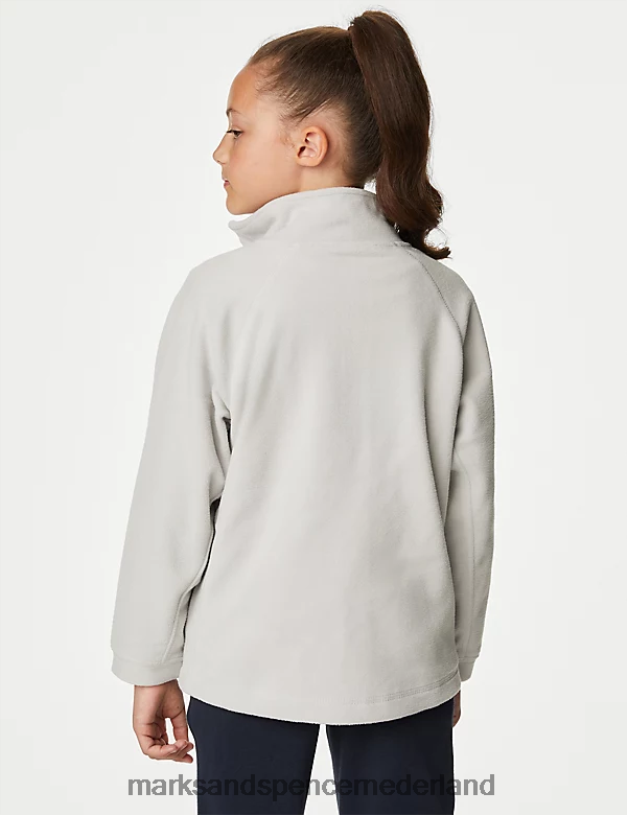 Marks & Spencer kinderen fleece met ritssluiting grijze mergel schooluniform N8VZP8952
