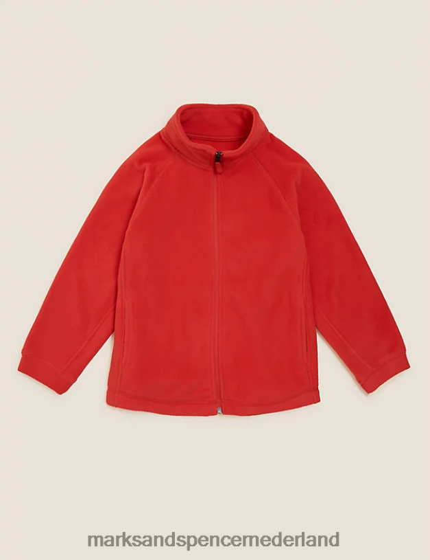 Marks & Spencer kinderen fleece met ritssluiting rood schooluniform N8VZP8957