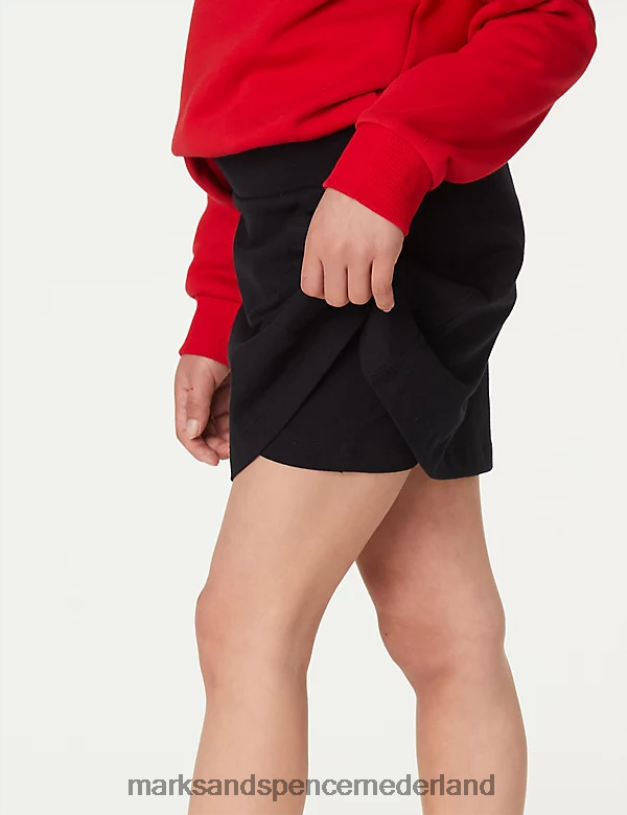 Marks & Spencer kinderen katoen met stretch sportschoolskorts zwart schooluniform N8VZP9193