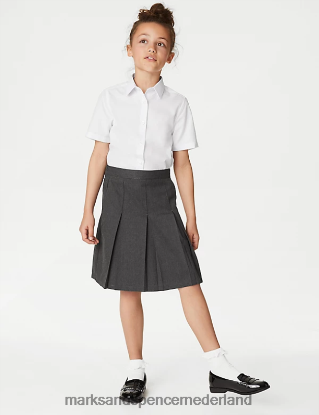 Marks & Spencer kinderen schoolrok met permanente plooien grijs schooluniform N8VZP9360