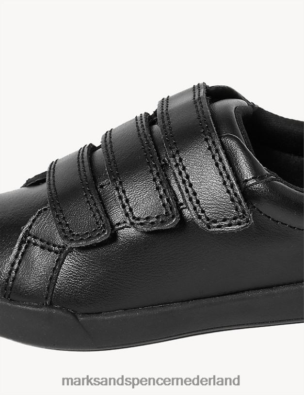 Marks & Spencer kinderen leren Freshfoot-sneakers zwart schooluniform N8VZP8717