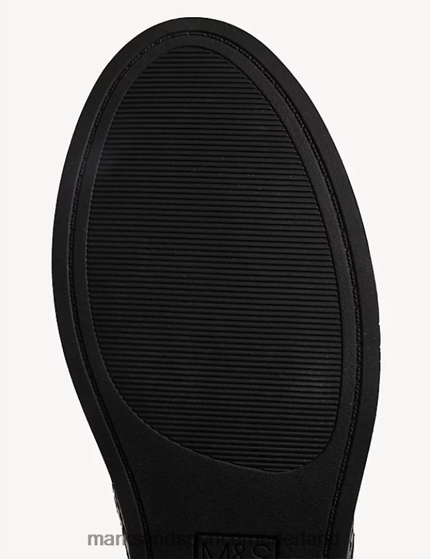 Marks & Spencer kinderen leren brogues met veters, schoolschoenen zwart schooluniform N8VZP9639