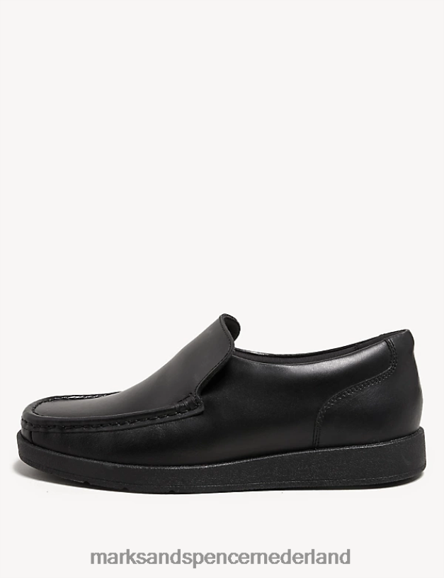 Marks & Spencer kinderen leren slip-on loafer schoolschoenen zwart schooluniform N8VZP8757