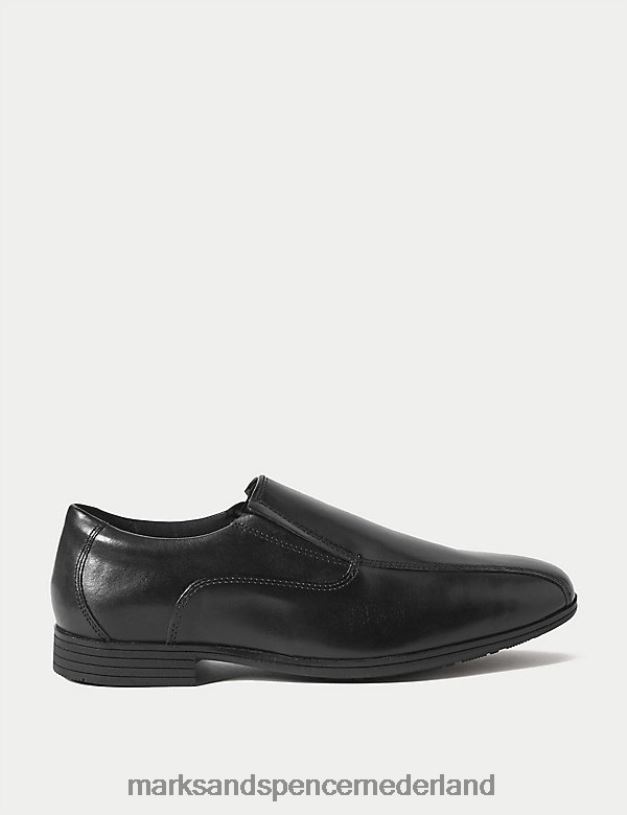 Marks & Spencer kinderen leren slip-on schoolschoenen zwart schooluniform N8VZP8637