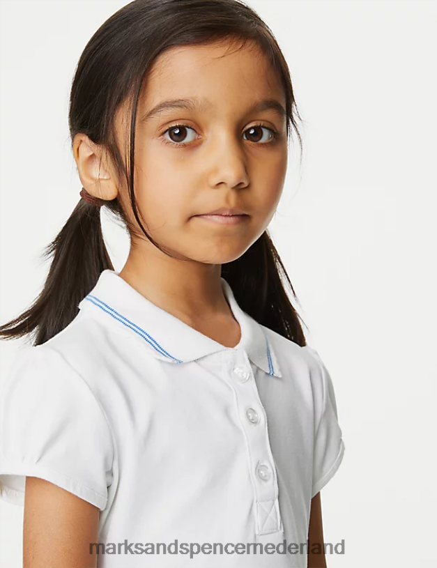 Marks & Spencer kinderen 2 in 1 geplooide schooljurk met gingham-ruit lichtblauw schooluniform N8VZP9650