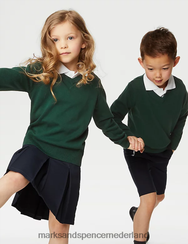 Marks & Spencer kinderen 2 stuks puur katoenen schooltrui groente schooluniform N8VZP8058