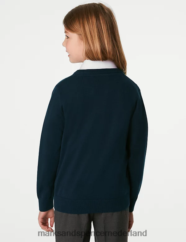 Marks & Spencer kinderen 2 stuks puur katoenen schooltrui marine schooluniform N8VZP8060