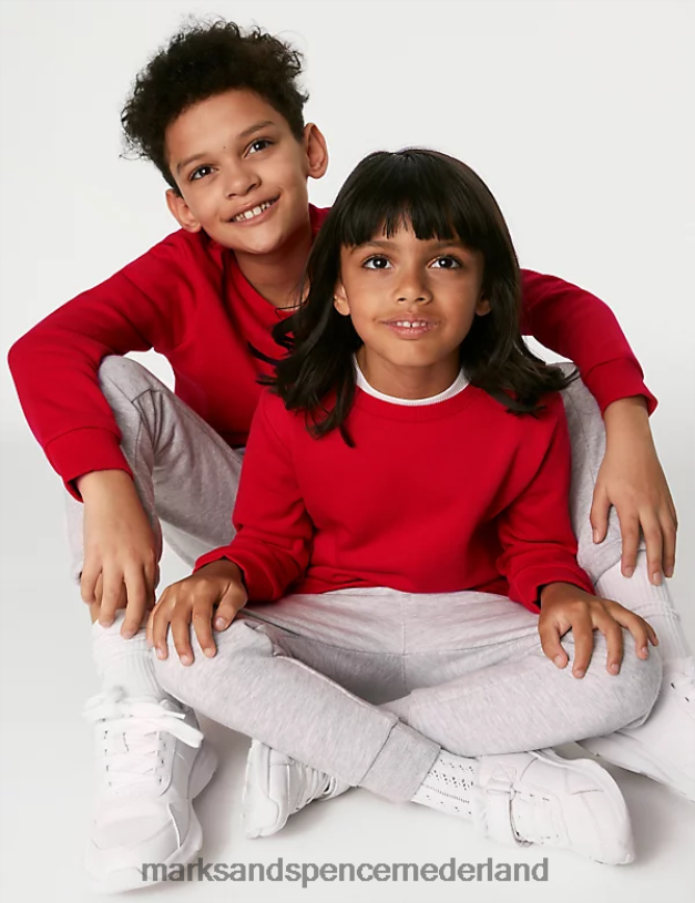 Marks & Spencer kinderen Schoolsweatshirt met normale pasvorm rood schooluniform N8VZP8237