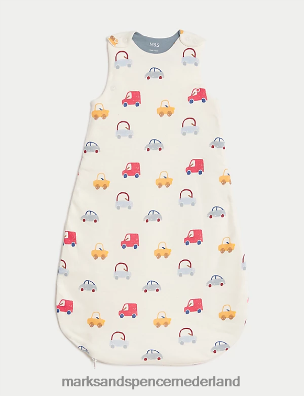 Marks & Spencer unisex puur katoenen transportslaapzak van 1,5 tog wit/medio blauw accessoires N8VZP7272