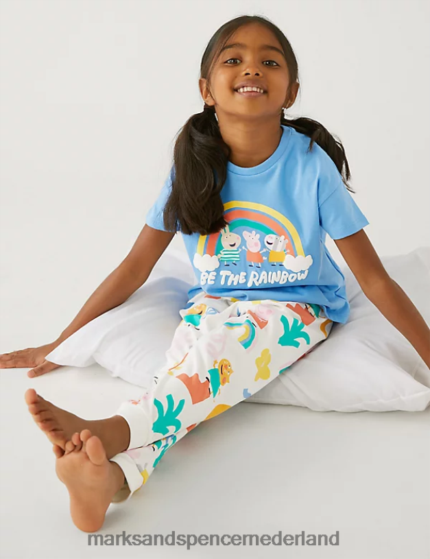 Marks & Spencer unisex Peppa Pig pyjama blauw mengsel kleding N8VZP9343