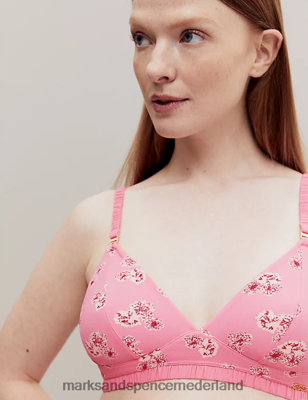 Marks & Spencer unisex Bralette zonder beugel met bloemenprint roze mix kleding N8VZP4027