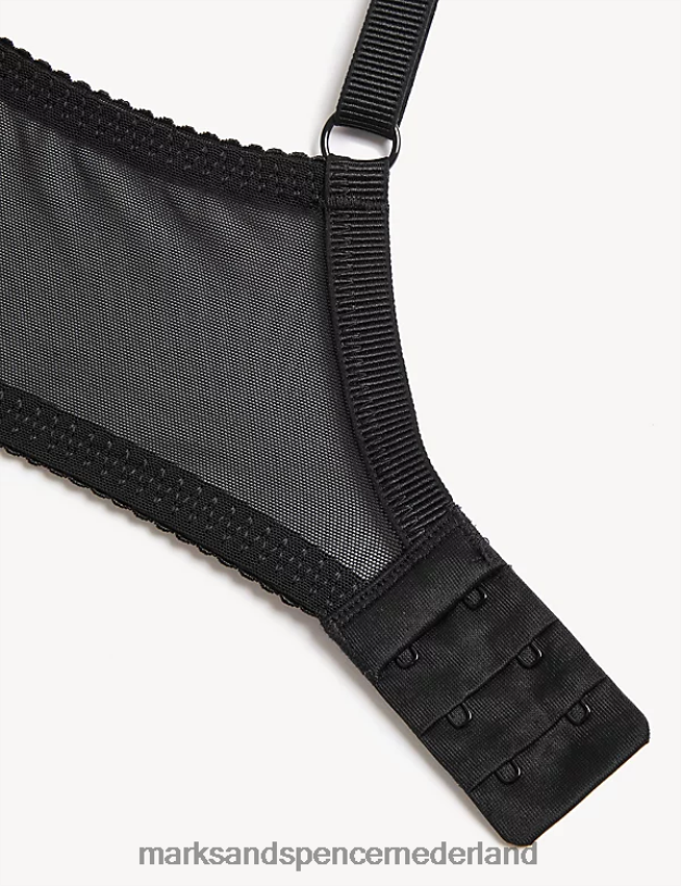 Marks & Spencer unisex Gevoerde, beugelbeha met kanten vulling zwart kleding N8VZP3790