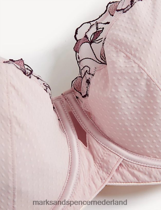 Marks & Spencer unisex Minimiser-bh met irisborduursel en beugel poederroze kleding N8VZP4215