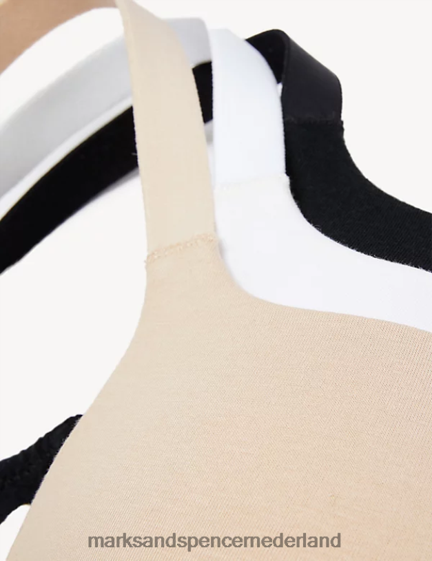 Marks & Spencer unisex Set van 3 T-shirt-bh\'s met beugel en volledige cup opaline mix kleding N8VZP5