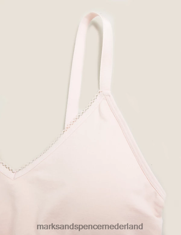 Marks & Spencer unisex Set van 3 naadloze bralettes zonder beugel zacht roze kleding N8VZP4113