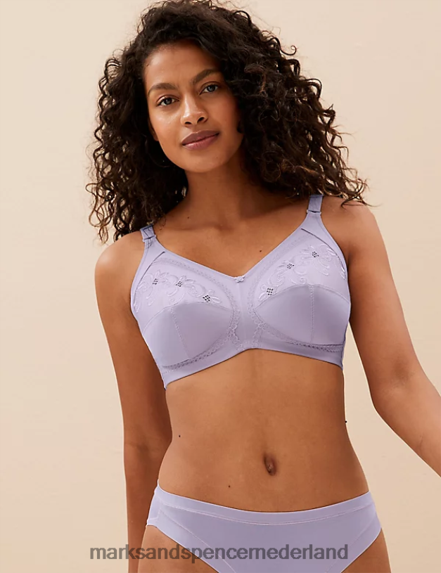 Marks & Spencer unisex geborduurde bh met volledige cup voor volledige ondersteuning lavendel kleding N8VZP4353