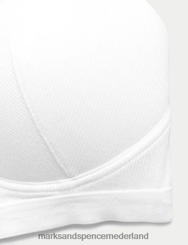 Marks & Spencer unisex geribbelde lounge bh zonder beugel wit kleding N8VZP4958