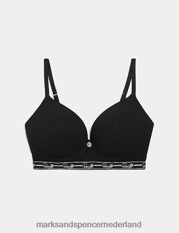 Marks & Spencer unisex geribbelde lounge bh zonder beugel zwart kleding N8VZP4638