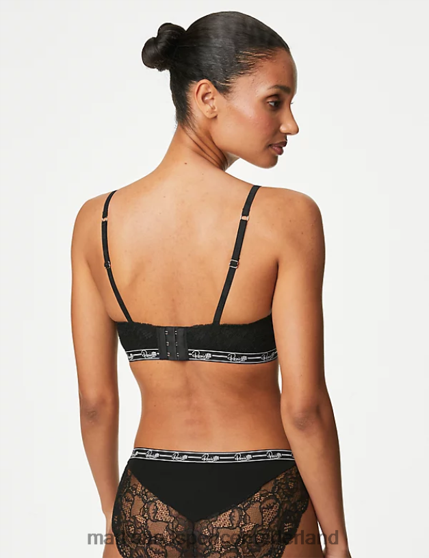 Marks & Spencer unisex geribbelde lounge bh zonder beugel zwart kleding N8VZP4638