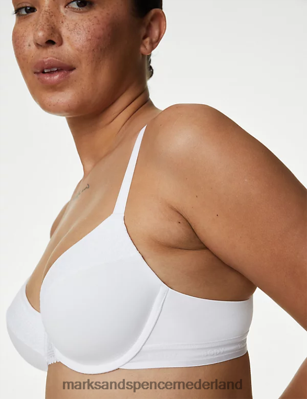 Marks & Spencer unisex katoenen T-shirtbeha met cool comfort en beugel wit kleding N8VZP3688