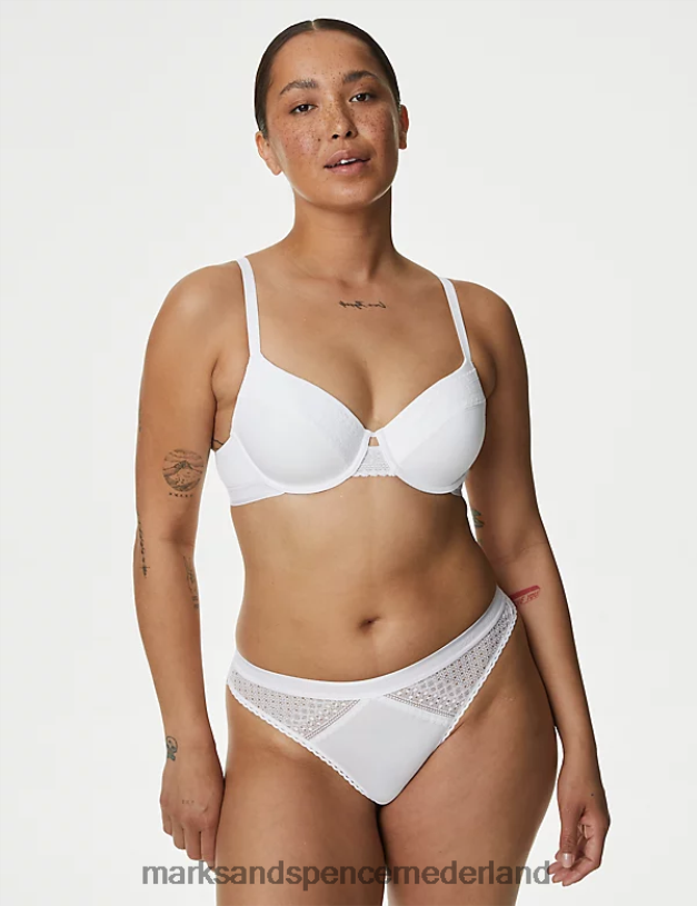 Marks & Spencer unisex katoenen T-shirtbeha met cool comfort en beugel wit kleding N8VZP3688