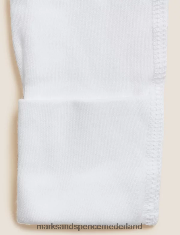 Marks & Spencer unisex 5 stuks puur katoenen bodysuits wit kleding N8VZP7436
