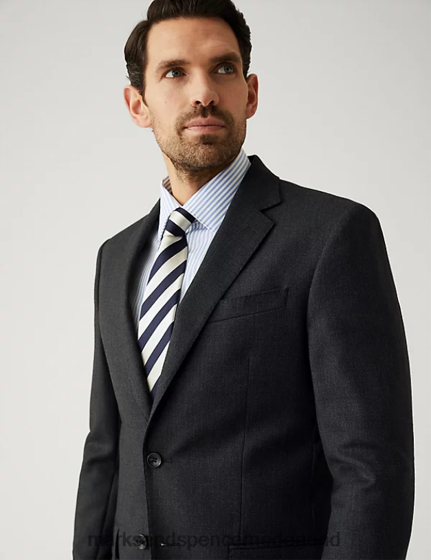 Marks & Spencer unisex colbert van puur wol met normale pasvorm houtskool kleding N8VZP6127