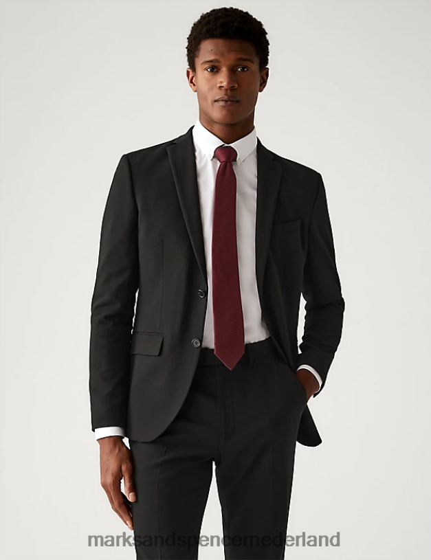 Marks & Spencer unisex skinny-fit colbert zwart kleding N8VZP5636