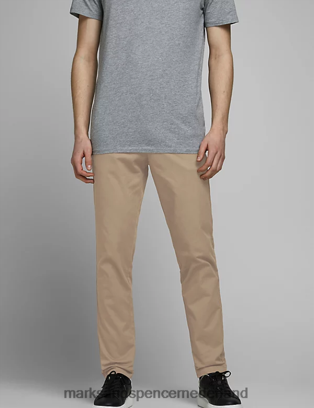 Marks & Spencer unisex 2 stuks slim-fit chino\'s steen/marine kleding N8VZP6281