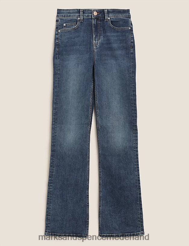 Marks & Spencer unisex Bootcut jeans van Eva middelmatige indigo kleding N8VZP863