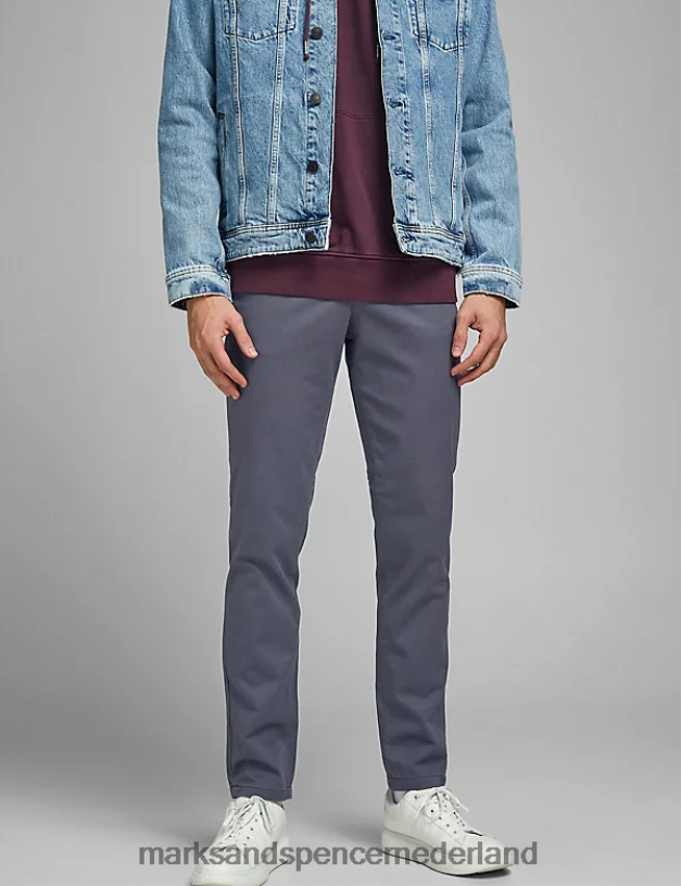 Marks & Spencer unisex chino met normale pasvorm grijs kleding N8VZP7146