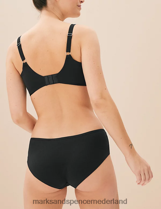 Marks & Spencer unisex 5 stuks katoenrijke lycra shorts met lage taille zwart kleding N8VZP3823