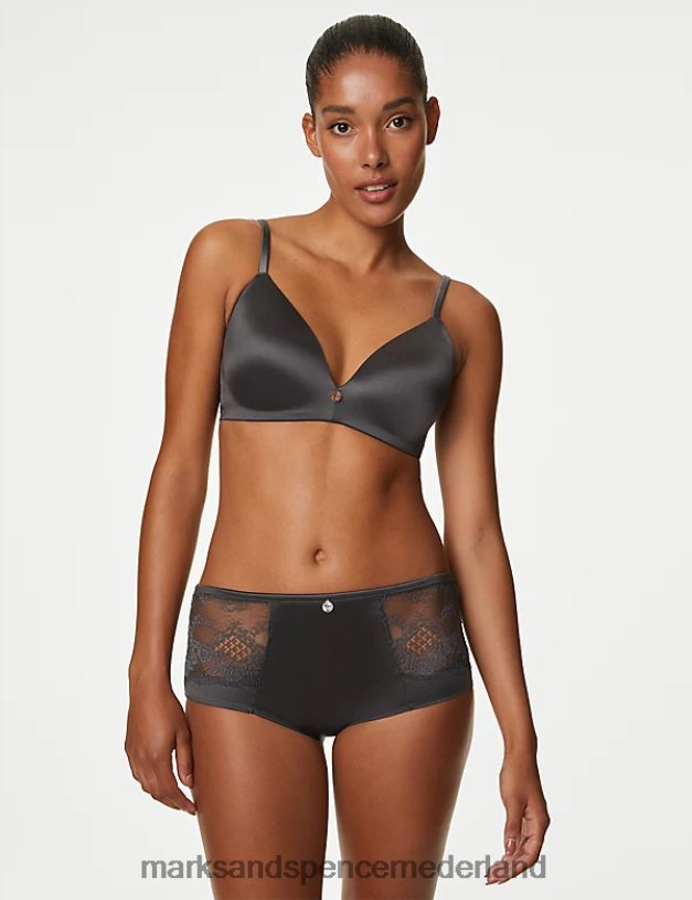 Marks & Spencer unisex Hoge taille short zonder VPL-kant grijs kleding N8VZP4960